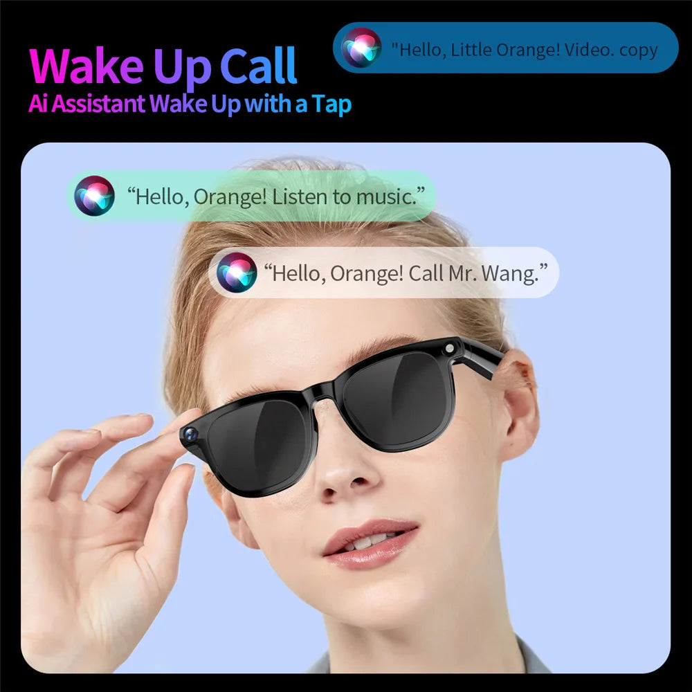 2025 New JS-01Pro Smart Glasses with Camera 1200W Photo 2K Video AI Real-Time Translation Music Call
