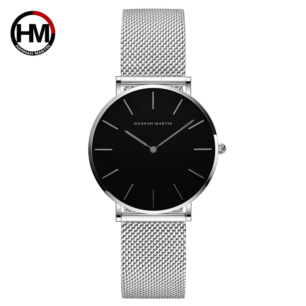 2024 Elegant Cheap Quartz Ladies Watch Classic Leather Strap Women's Watches Montre Femme Hannah martin Watch Women