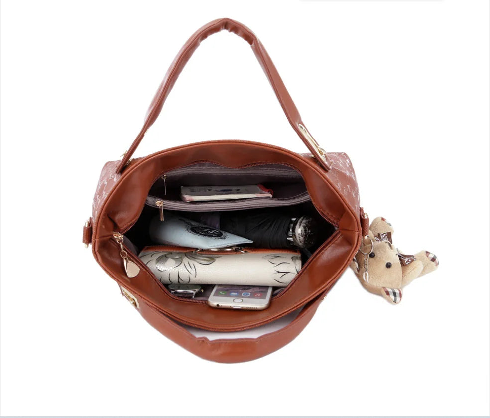 High-quality Women Handbags Ladies Trendy Products Pu Leather Handbag Set for Lady Tote Bag