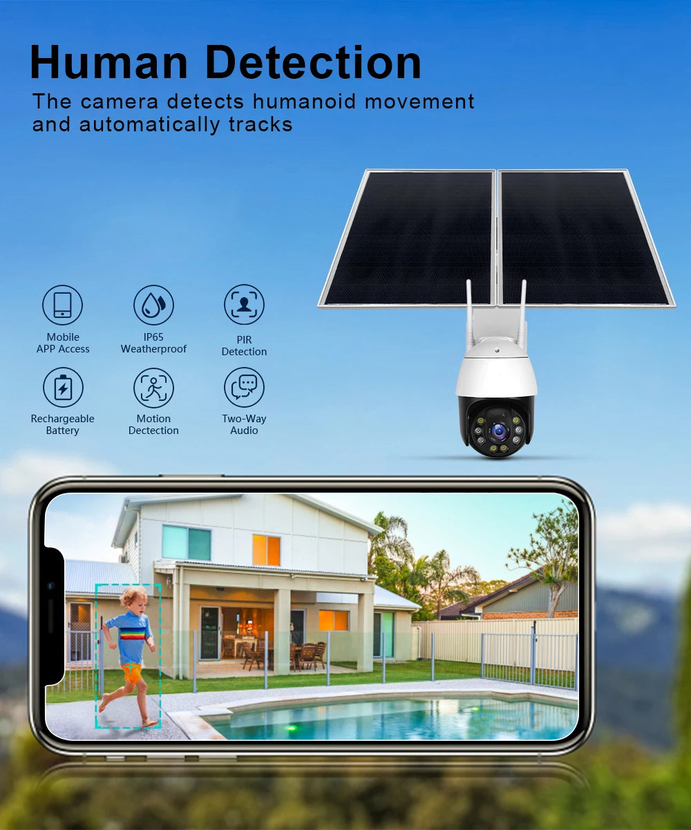 HD 1080P PTZ Solar Panel Powered Wifi Wireless Security 3G 4G Lte Cctv Camera Solar Energy Systems