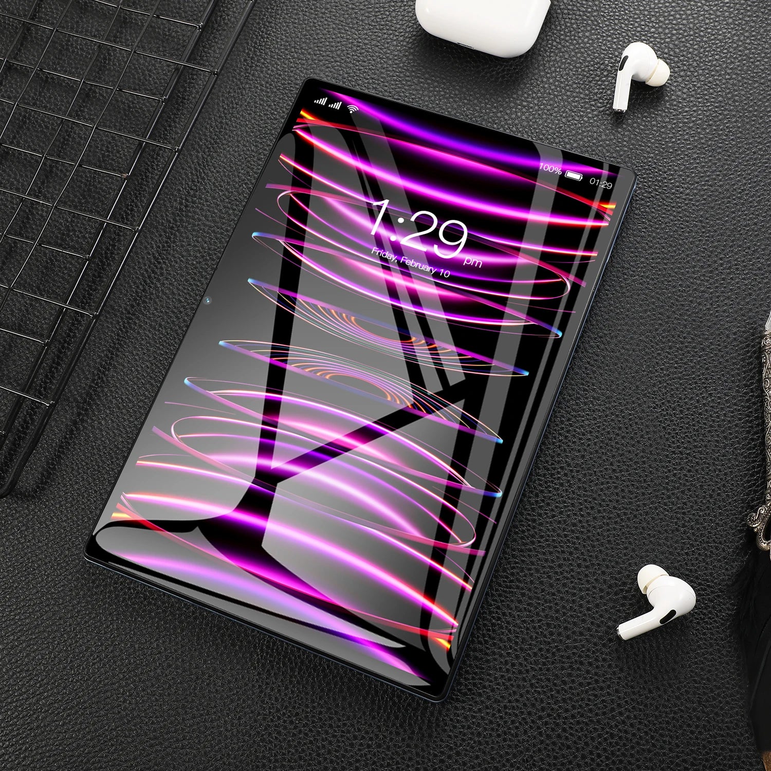 10.1" Ultra-Thin Android Tablet - Dual AI Cameras 8GB+256GB Memory, FHD IPS Touchscreen, 5G WiFi 6 Support, GPS Face ID