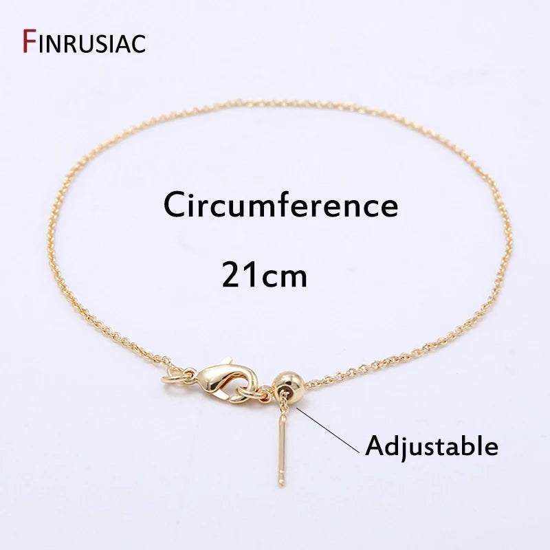 2022 New Fashionable Round Beads Bracelet For Women Gold Plated Simple Adjustable Chain Bracelets Jewelry