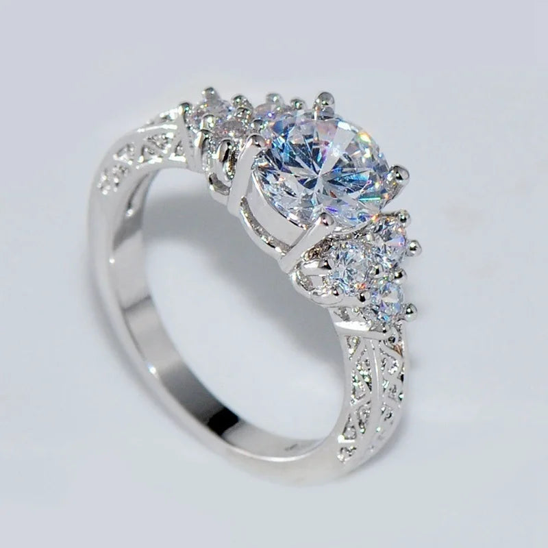 New Trendy Bohemian Crystal Inlaid Ring Women's Ring Austrian Rhinestone Inlaid Ring Fashion Metal Ring Accessories PartyJewelry