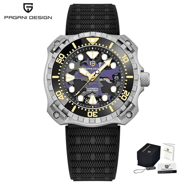 PAGANI DESIGN PD-YN009 Top Luxury Sapphire Stainless Steel 200m Waterproof Watch for Men NH35 Automatic Mechanical Men's Watches