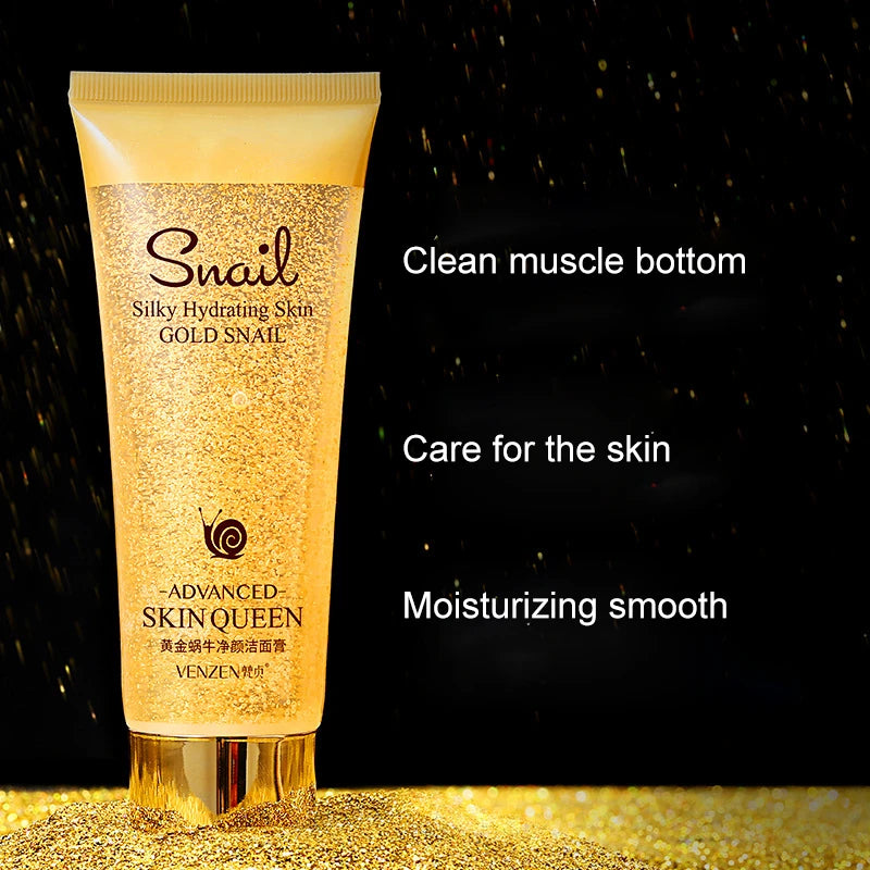 Gold Snail Facial Cleanser Skin Cleansing Rich Foaming Organic Natural Gel Daily Face Wash Anti Aging Deep Clean Cosmetic 100g