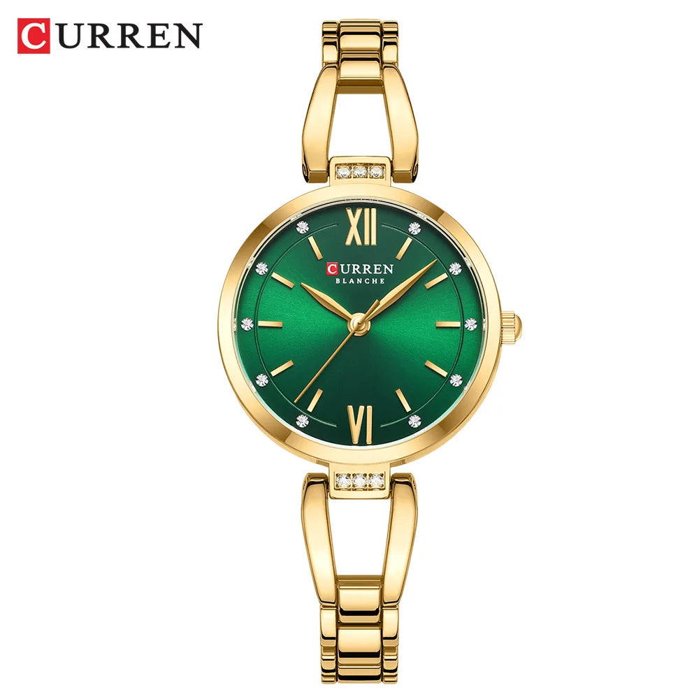 CURREN 9092 Casual Brand Women's Watches Fashion Gold Stainless Steel Waterproof Quartz Wrist Watch for Female Relogio Feminino