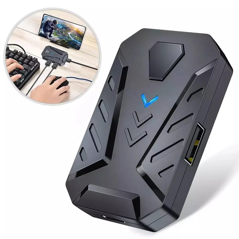 4 in 1 One Hand Gaming Keyboard and Mouse Backlight Wireless BT Game Converter for Android IOS FPS Mobile Phone