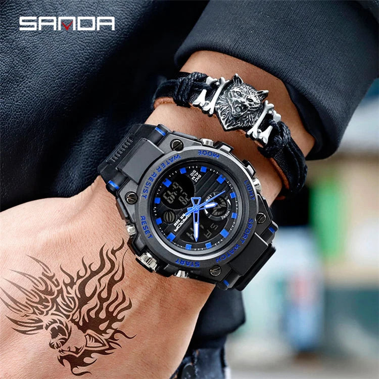 SANDA 739 Sports Men's Watches Top Brand Luxury Sport Quartz Watch Men Waterproof Male Clock Relogio Masculino 2020