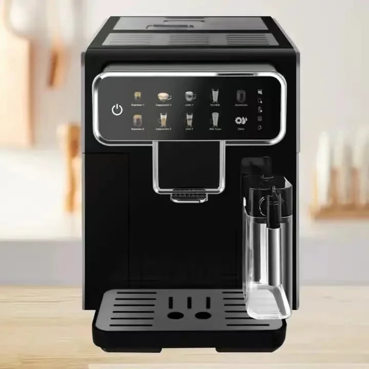 Mini Electric Programmable Commercial Automatic Coffee Machine One Button Bean to Cup Cappuccino Maker with Milk Tank