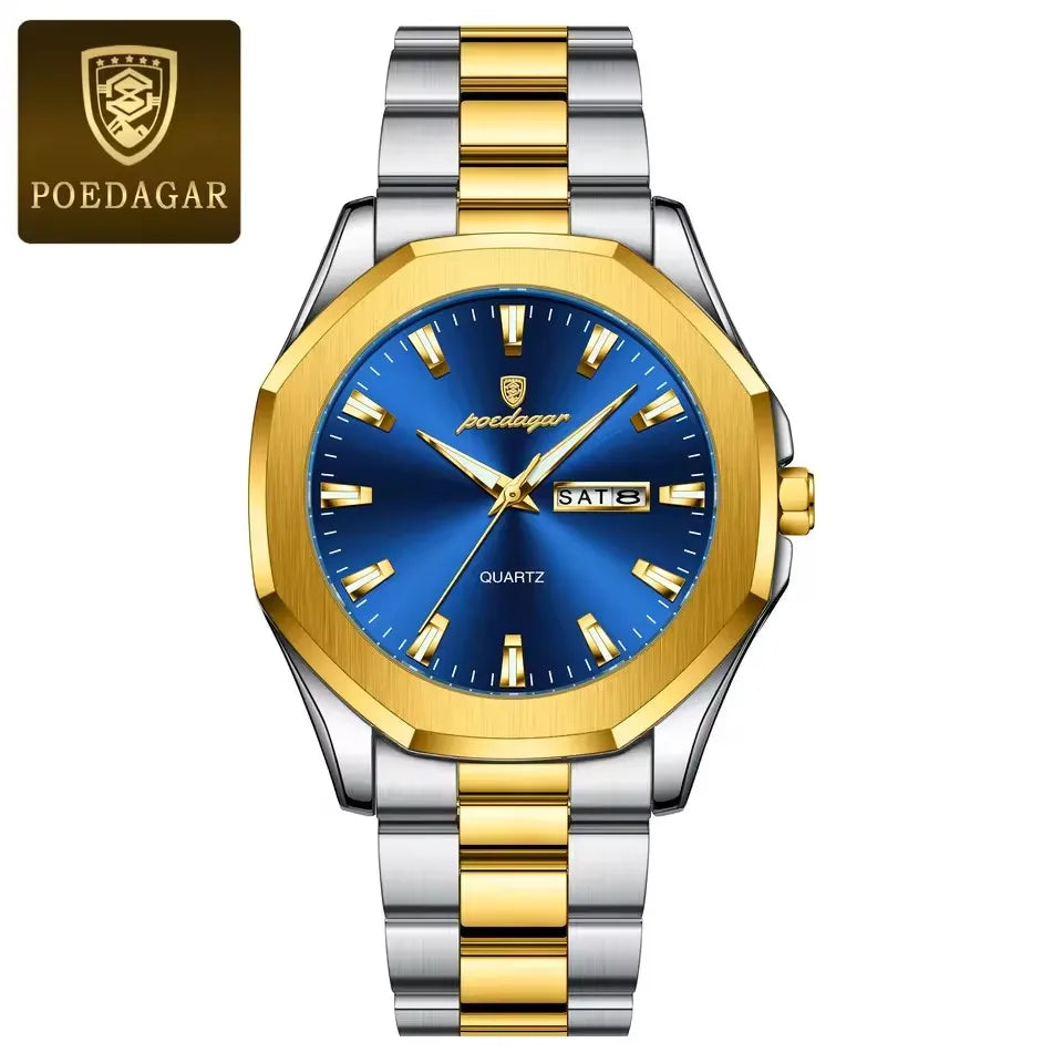 POEDAGAR Watch for Men 875 New High Quality Sport Quartz Men's Watches Waterproof Steel Jewelry Wristwatches Reloj Montre Gift