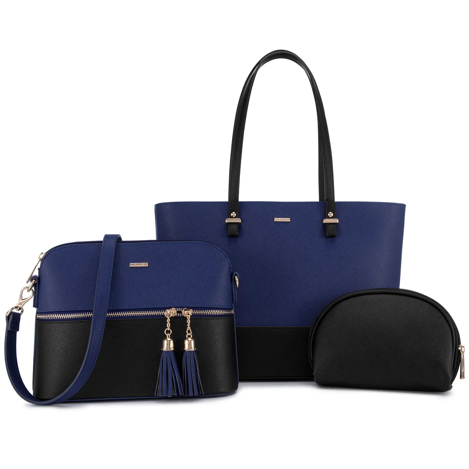LOVEVOOK Wholesale Boutiques Luxury High Quality PU Material 3 Pieces Handbag Sets Shoulder Bag Wallet Ladies Women Handbags