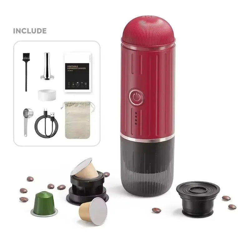 Portable 2 in 1 Usb Rechargeable Electric Drip Espresso Machine Capsule Making Heating Automatic Coffee Maker