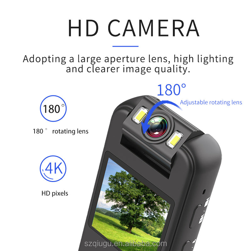 Body Camera  Home Security Cam Surveillance Cameras Without Wifi  Mini Night Vision With Screen Back Splint Bicycle Stand