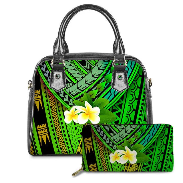 Trendy Pu Leather Handbags for Girls Polynesian Traditional Tribal Print Vintage Mini Handbags Luxury Bags Women Handbags Ladies
