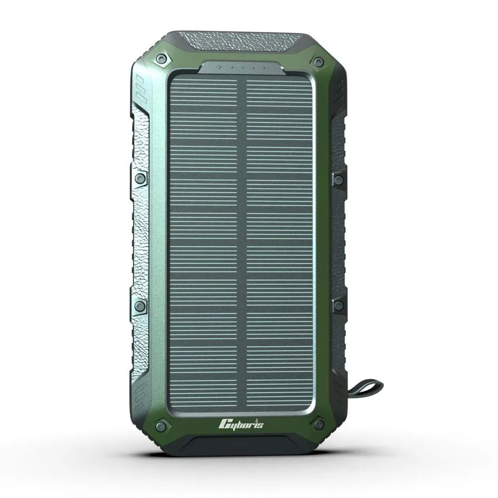 ES960S 20000mAh Solar Power Bank Nightlight Wireless Charger 3 USB Charging Ports Multifunction Phone Charger for Travel Hiking