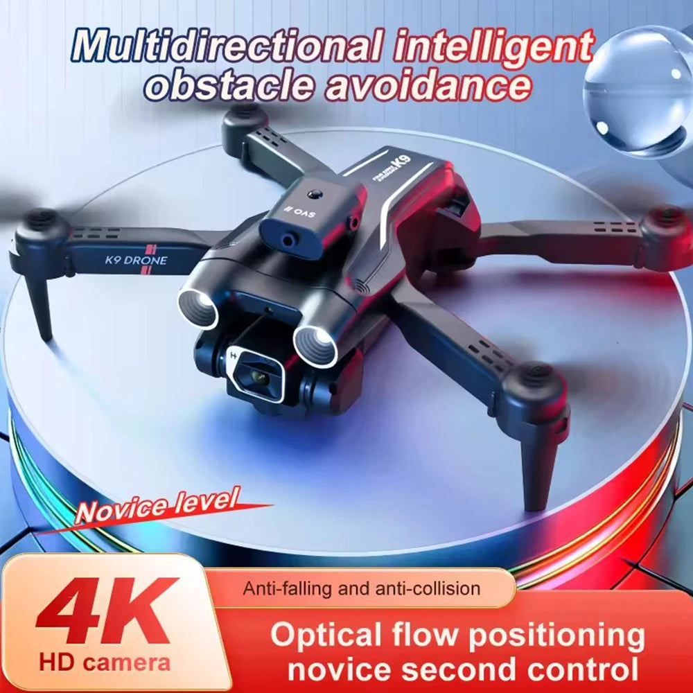 K9 Pro Mini Drone 4K HD Dual Camera WIFI FPV UAV Four-way Obstacle Avoidance Optical Flow Hovering Professional RC Drone