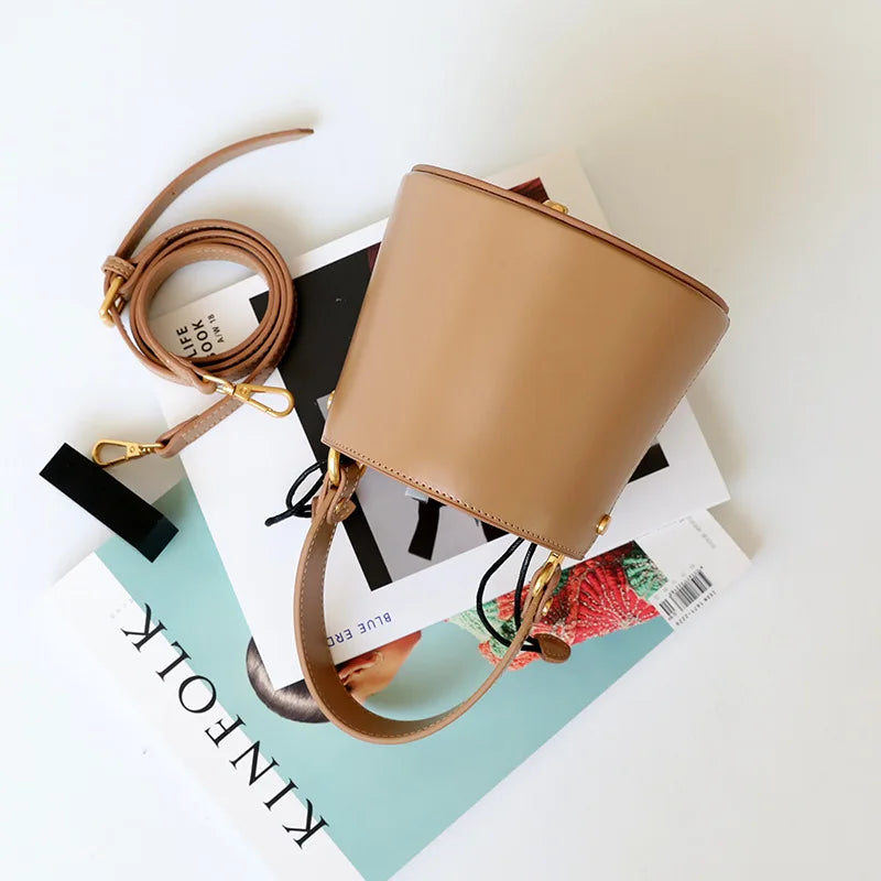 Genuine Leather Women Handbags Ladies Designer Bag 2022 Handbags for Women Luxury Mini Bucket Bag