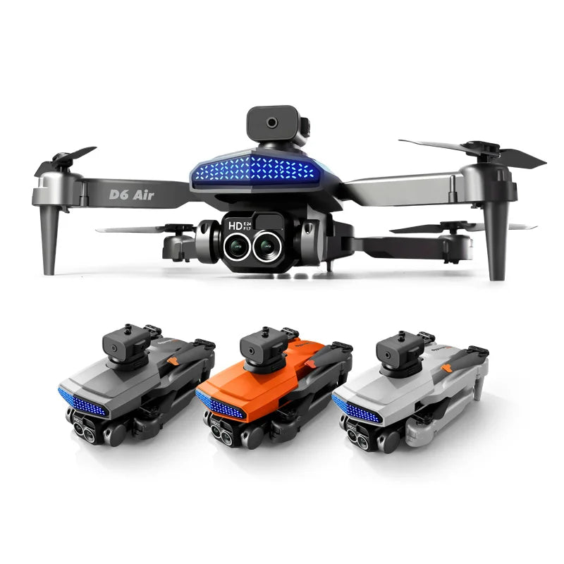 New D6 air Drone 4K HD Dual Camera WiFi FPV Obstacle Avoidance Optical Flow Localization Foldable Quadcopter RC Drone Toys