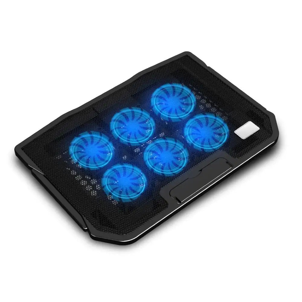 2 USB Ports Six Cooling Fans Laptop Cooler Pad Notebook Stand for 14/15.6Inch Laptop Fan