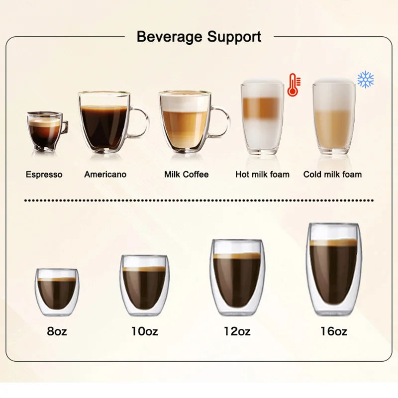 Self Adjust Taste Smart One-button Grinder Bean to Cup Maquina Para Cafe Express Y Capuchino Automatic Coffee Machine Commercial