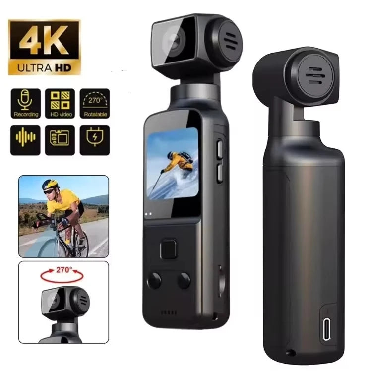 Mini 1.33" 4K EIS HD Anti-Shake 270° Rotation Waterproof Touch