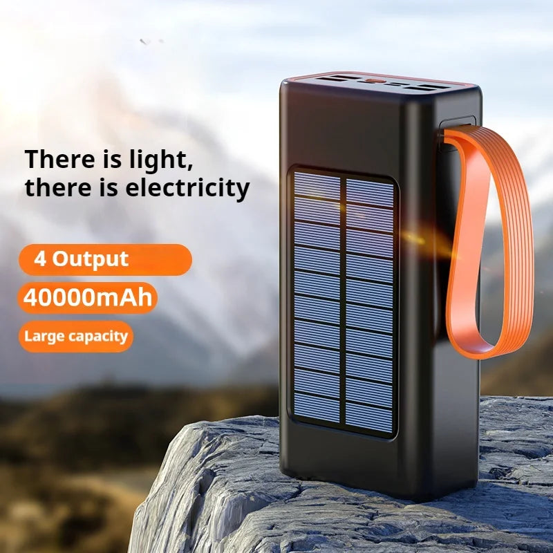 Large Capacity Solar Power Bank 4 USB Power Bank 40000mAh  Battery Charger Portable Power Banks Solar Panel