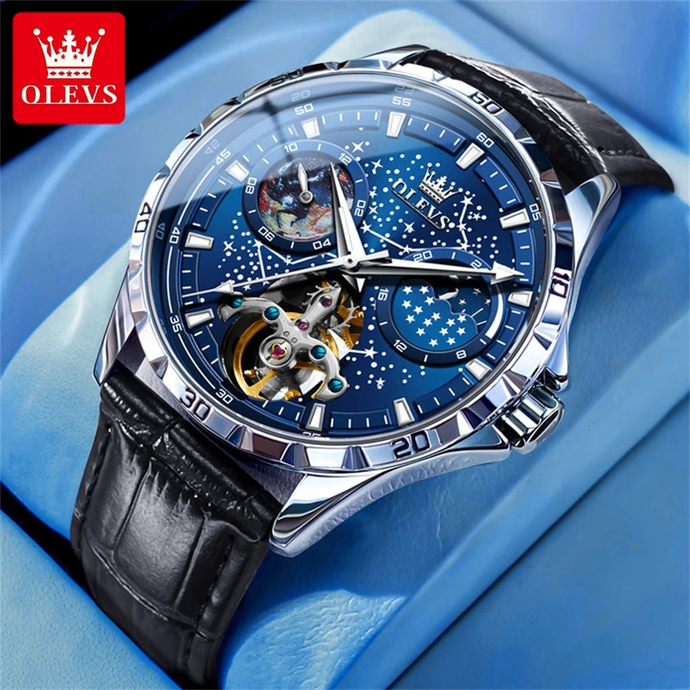 OLEVS 6689 Original Brand Men's Watches Waterproof Multifunctional Luminous Fully Automatic Mechanical Watch
