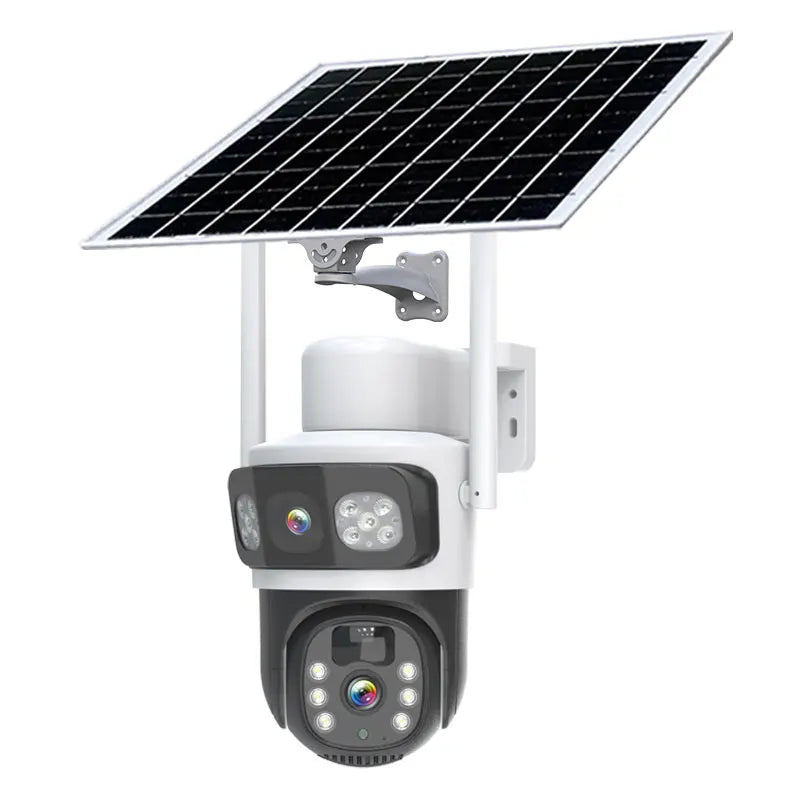 6MP Low Powered dual lens Solar Camera wifi Built-In Battery Two Way Audio Security Network 4G Outdoor home Full HD PTZ Camera