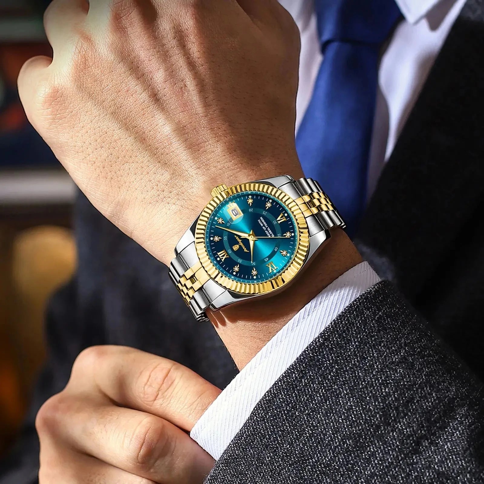 POEDAGAR 910 New Luxury Sport Wrist Watch for Man Waterproof Luminous Date Men Watch Quartz Stainless Steel Men's Watches Reloj