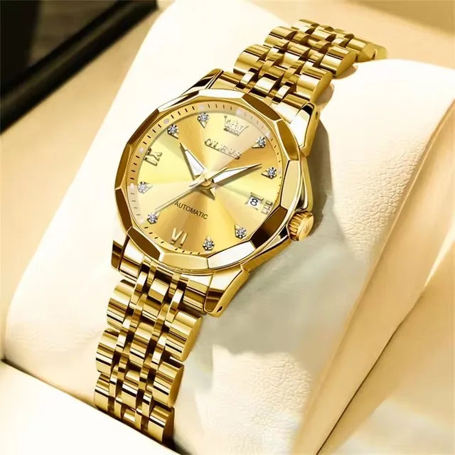 OLEVS 9982 Women Mechanical Automatic Wristwatches Waterproof Luminous Hands Women's Watches for Ladies Girls Montre Femme Reloj