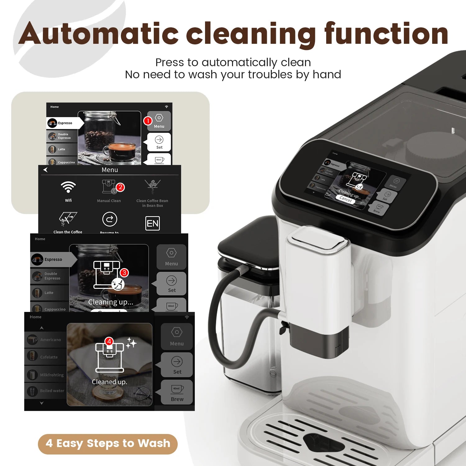D5 Tuya App Espresso Cappuccino Maker Fully Automatic Coffee Machine With Grinder
