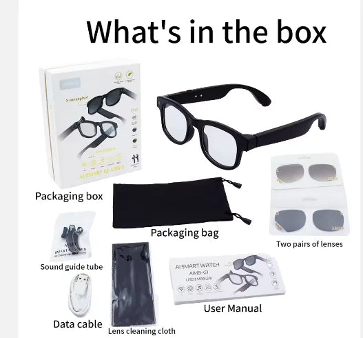 AIMB-G1 Smart Glasses 8 Million Pixel Photo AI Simultaneous Interpretation Recognition 1200P Video Recording Audio Recording