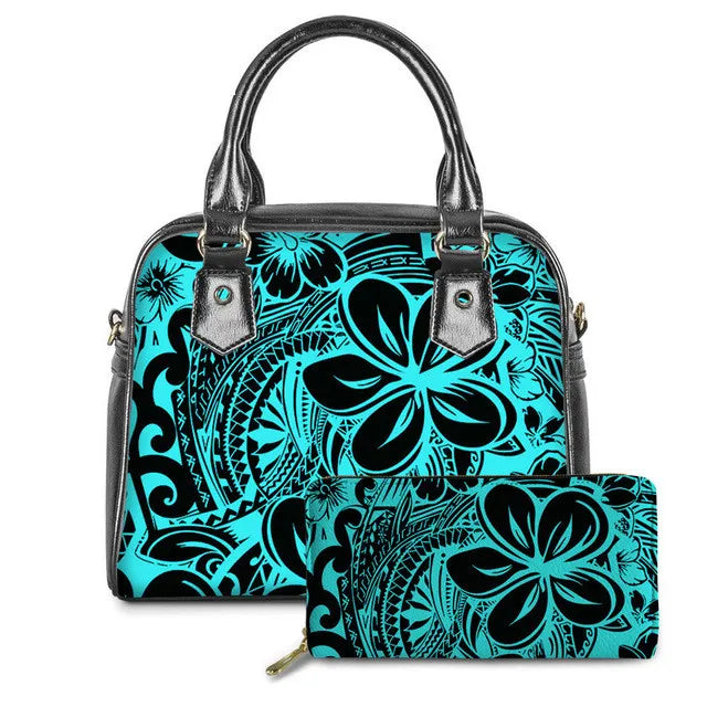 Trendy Pu Leather Handbags for Girls Polynesian Traditional Tribal Print Vintage Mini Handbags Luxury Bags Women Handbags Ladies