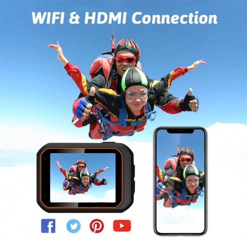 4K 360 Action Camera for Vloggers Waterproof Panoramic Video Camera for YouTube Content Creation and Sports