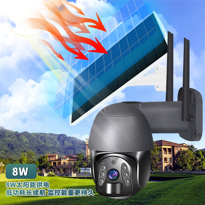 Hot Selling Tuya 4G Sim Card LTE Security CCTV Camera Wifi Intelligent Solar Powered PTZ Camera with Night Vision Function