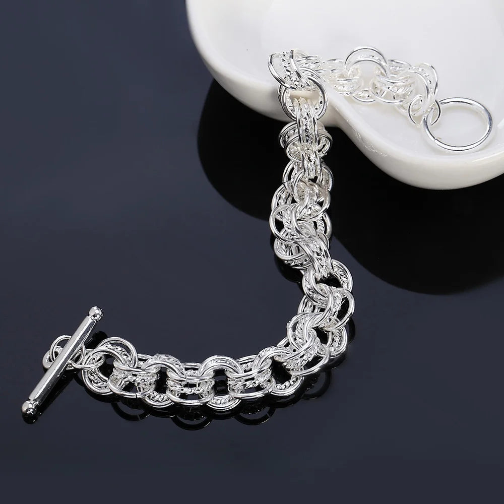 Fashion bracelet  925 Sterling Silverr Link Chain Europe Style Jewelry For Women Charm Bracelets Wedding Jewelry Christmas