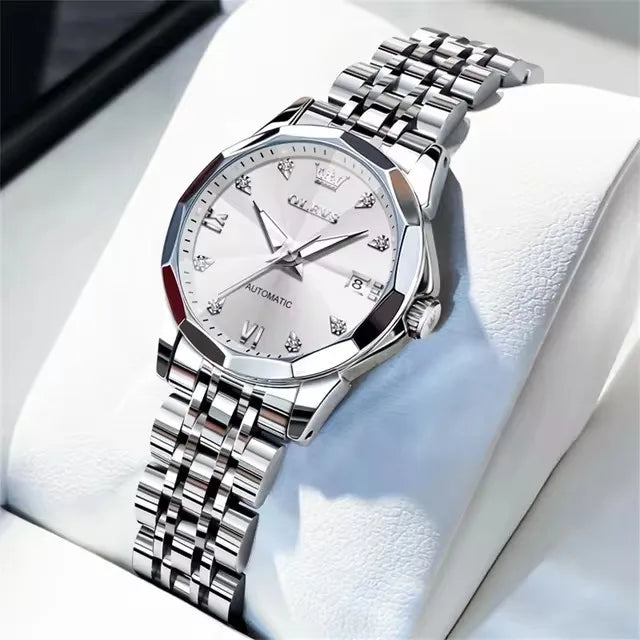 OLEVS 9982 Woman Brand Mechanical Automatic Wristwatches Waterproof Luminous Hands Women's Watches for Ladies Montre Femme Reloj