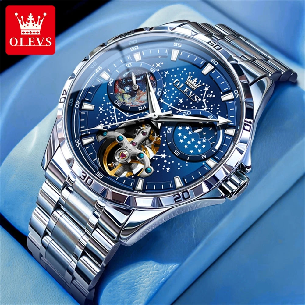 OLEVS 6689 Original Brand Men's Watches Waterproof Multifunctional Luminous  Fully Pointer Quartz Watch