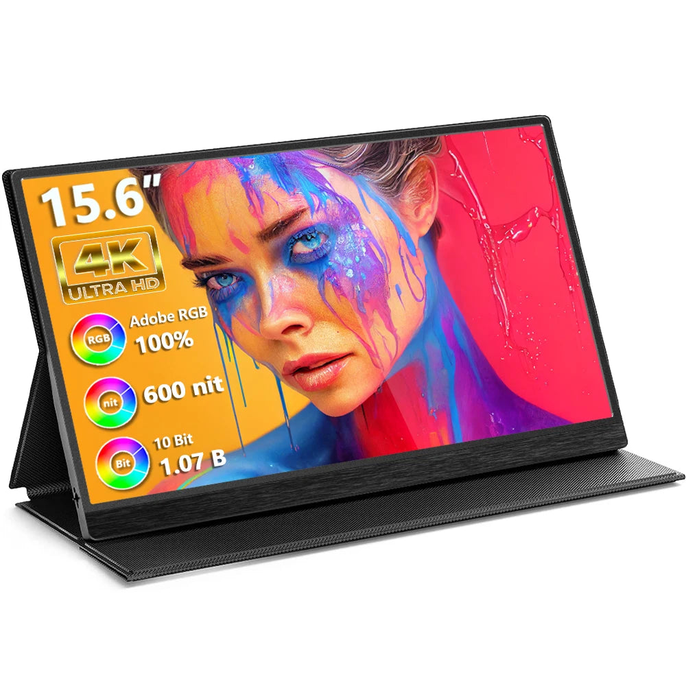 15.6 Inch 3840*2160 UHD Screen Type-c 4K USB Portable LCD External Double Screen Monitor Laptop Gaming PC Monitor
