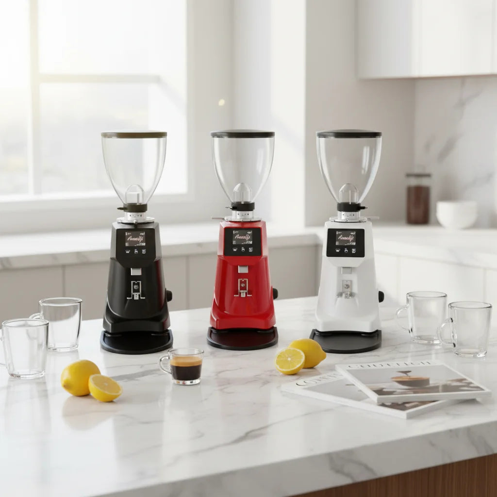 Professional 64mm Burr Electric Automatic Coffee Grinder Accessories Mill LED Display Timer Household Bean Grinder Machine
