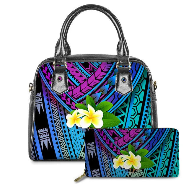 Trendy Pu Leather Handbags for Girls Polynesian Traditional Tribal Print Vintage Mini Handbags Luxury Bags Women Handbags Ladies