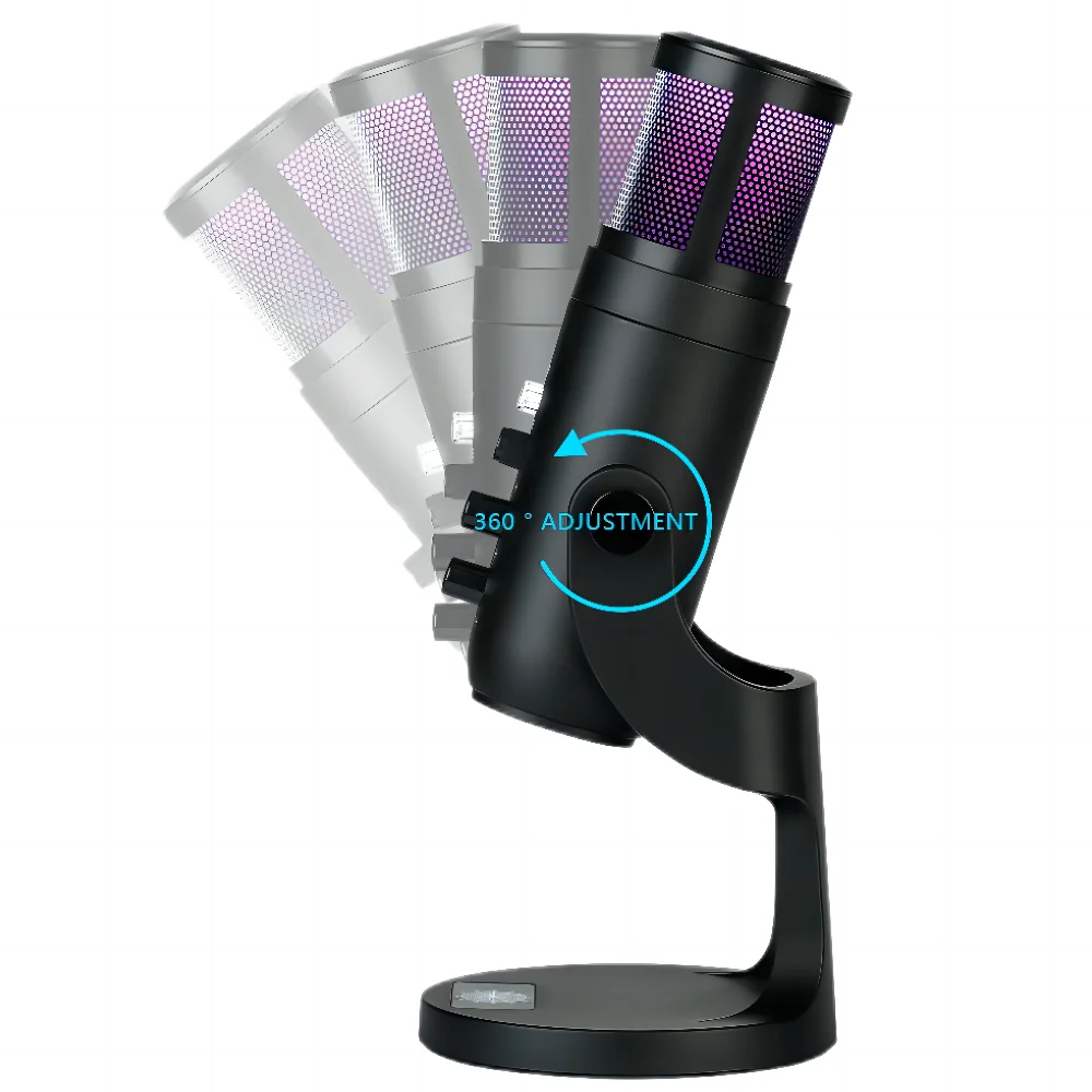 Demao MU900 Professional USB Condenser GAMING MICROPHONE with RGB Microphone Stand for Game Podcast Studio Recording