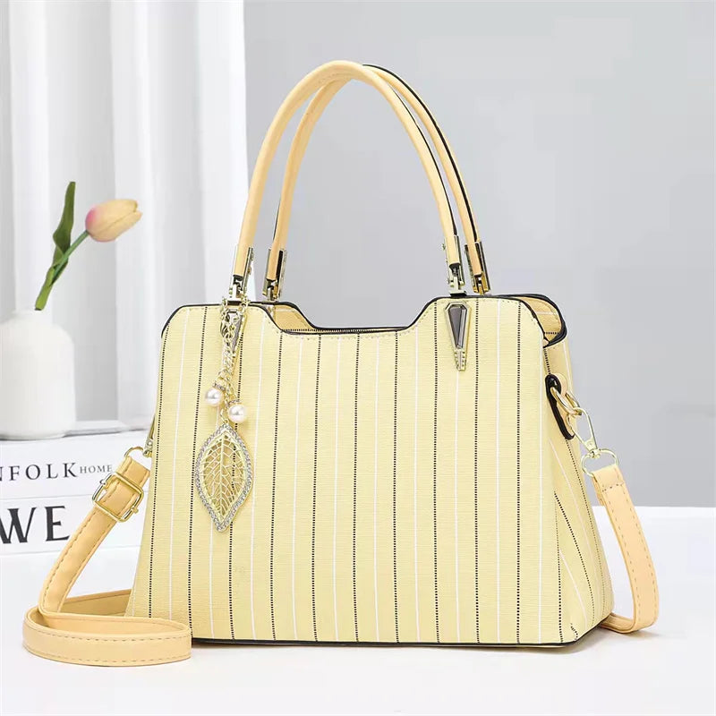 2022 Fashion Striped Bag Triple Pockets Large Capacity Women's Bags Ladies Bags Handbag