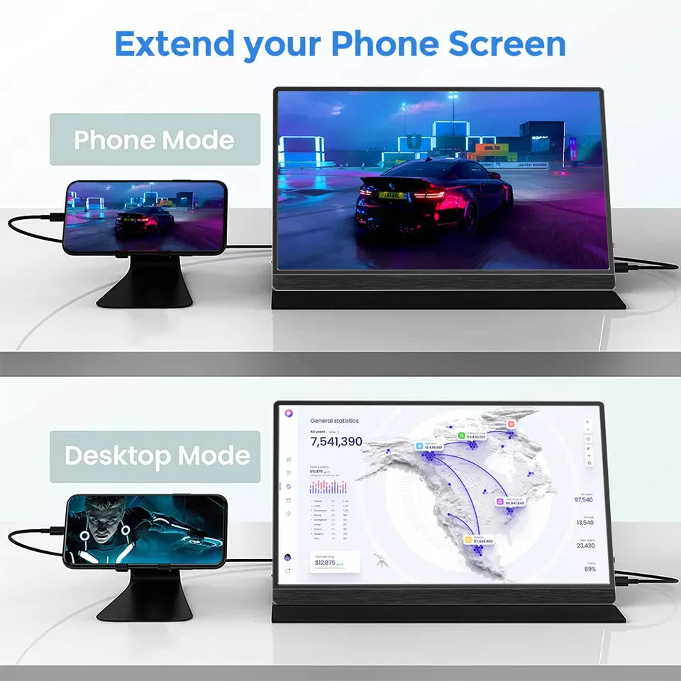 15.6 Inch 3840*2160 UHD Screen Type-c 4K USB Portable LCD External Double Screen Monitor Laptop Gaming PC Monitor
