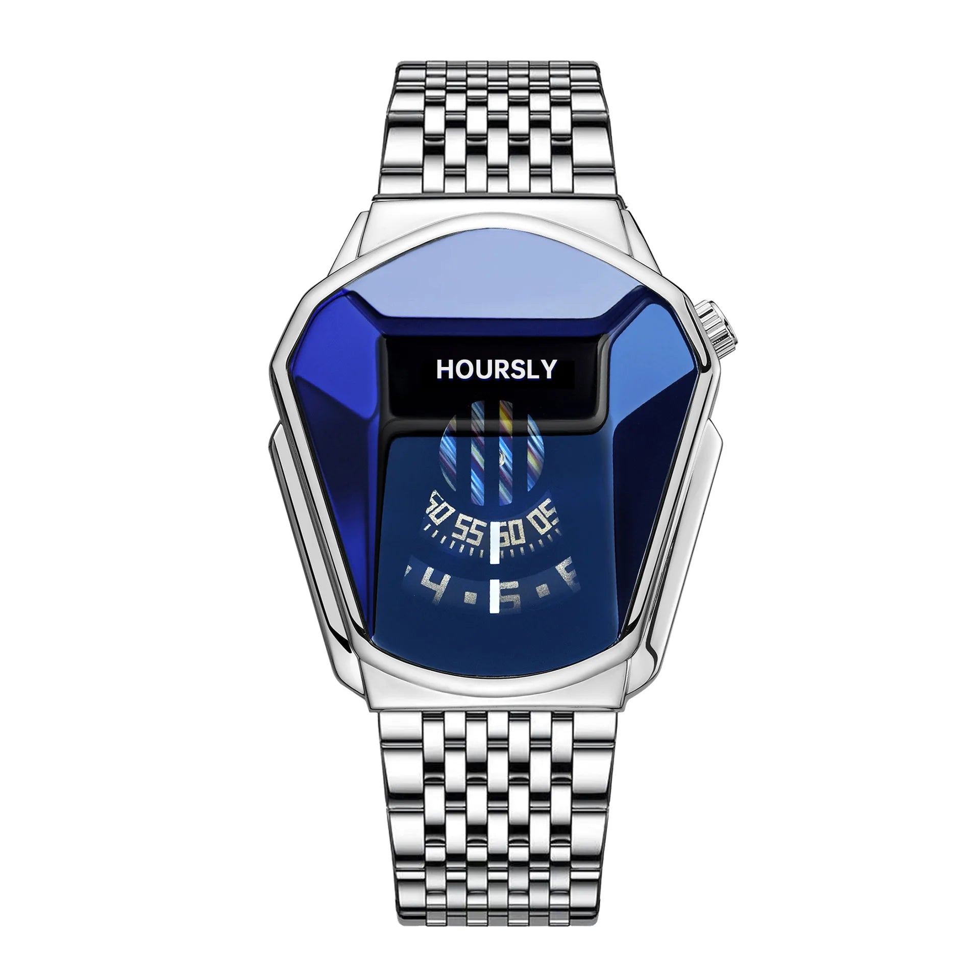 HOURSLY 6617 Fashion Men's Watches Motorcycle Cool Waterproof Sport Wristwatch Quartz Stainless Steel Leather GoldClock Watch