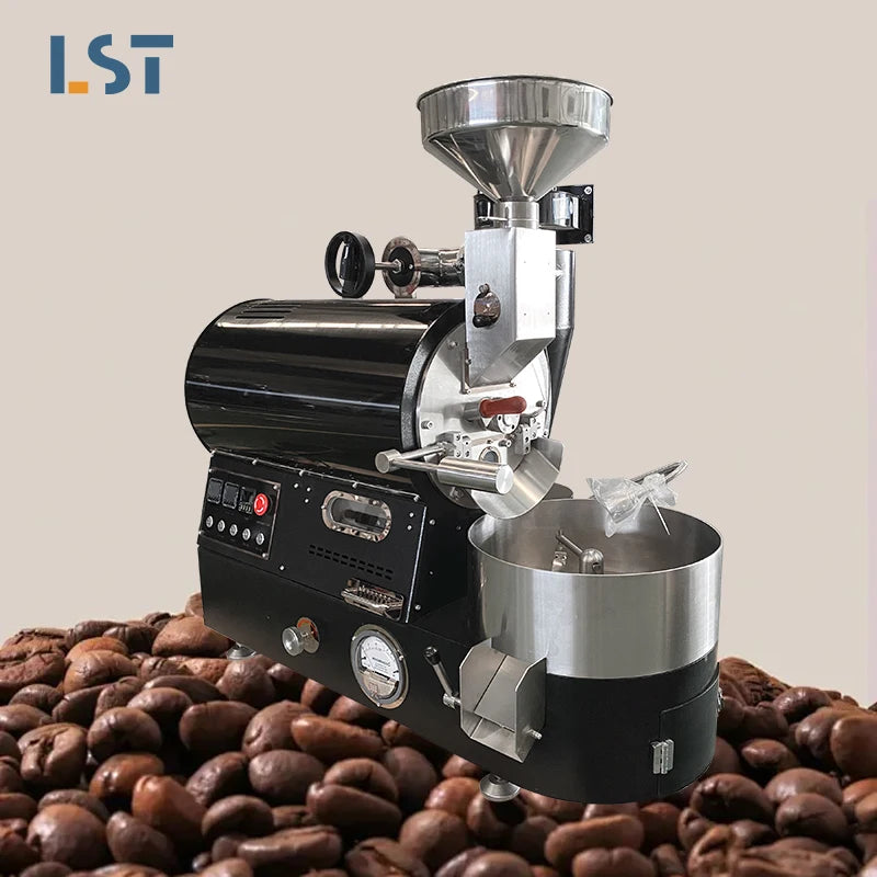 1kg Stainless Steel Fully Automatic Coffee Roaster Machine Temperature Control Small Gas/Electric Powered Household Use 220V