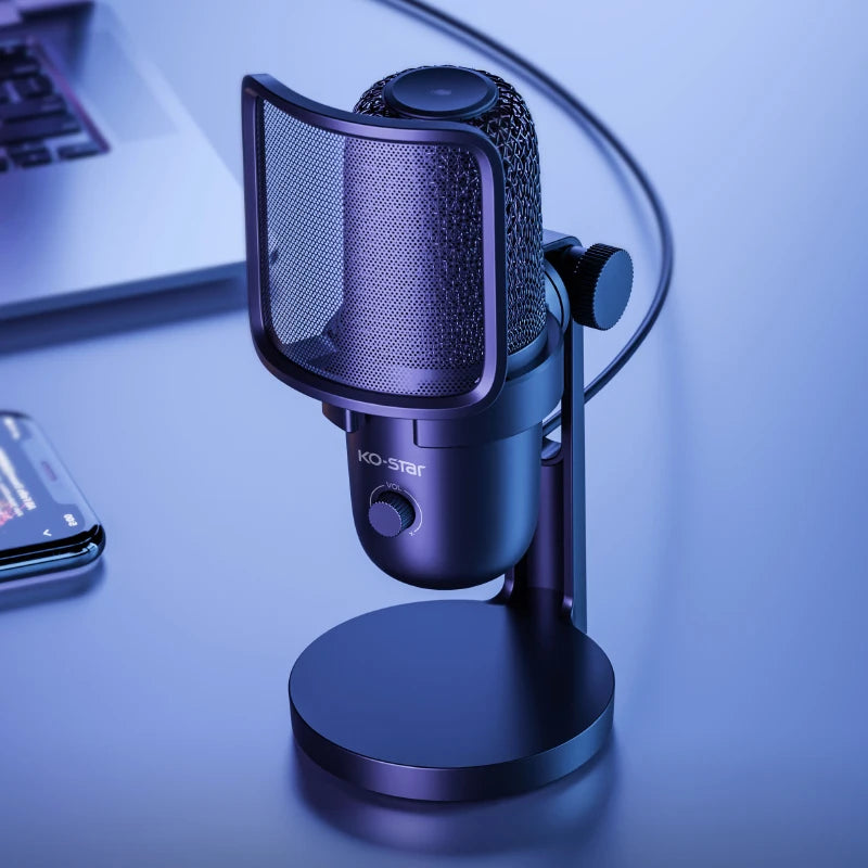 Gaming Streaming Microphone with Cable Professional Studio Recording Microphone Wired Podcast Microphone