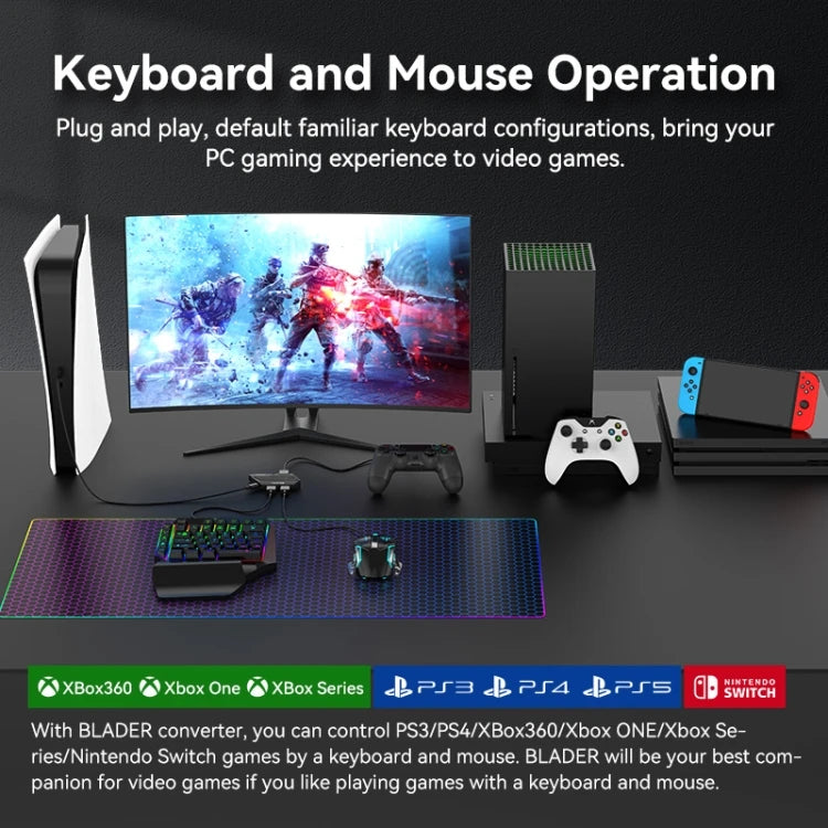 Hot Selling 7 in 1 Video Game Converter Portable Gaming Keyboard and Mouse Adapter Converter