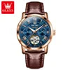 OLEVS 6668 Automatic Mechanical Men's Watches Flywheel Three Eyes Month Week Luxury Watch Automatic Mechanical SmartWatch