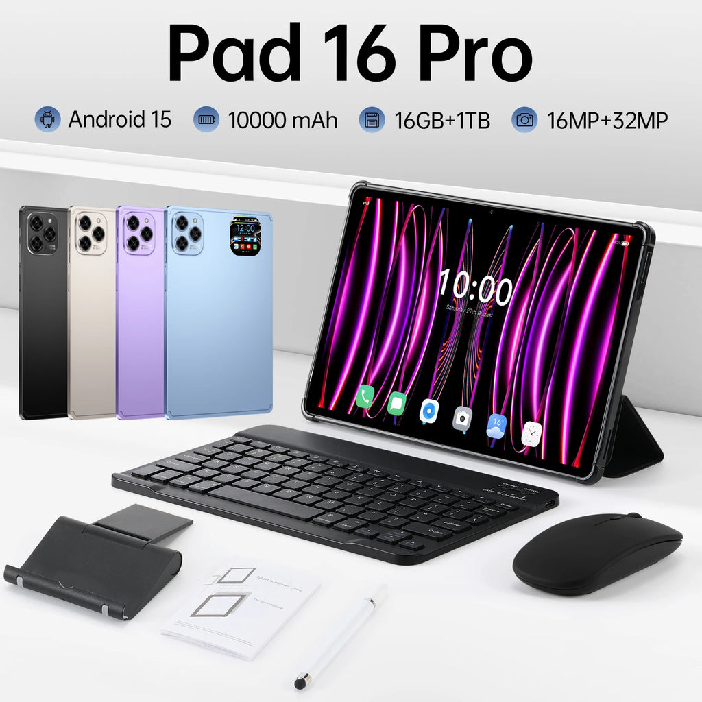 Hot-Selling 10.1" HD Octa Core Android 15 Tablet PC 16 Pro 16MP+32MP MTK 4G/5G 16GB Capacitive Screen